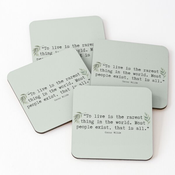 Item preview, To live is the rarest thing in the world. Most people exist, that is all. - Oscar Wilde designed and sold by MightyPenShop.