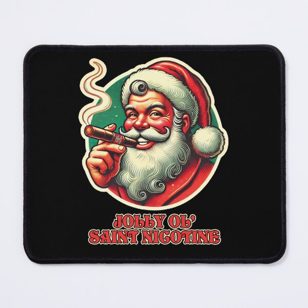 Item preview, Jolly Ol' Saint Nicotine: Badass Santa Christmas Cigar - Edgy, Vintage Holiday Vibes designed and sold by tronictees.