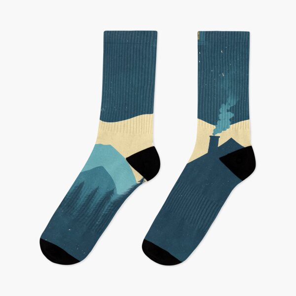 Item preview, Cozy Winter Cabin in Mountain Landscape - Minimalist Nature Art designed and sold by Retrocranio.