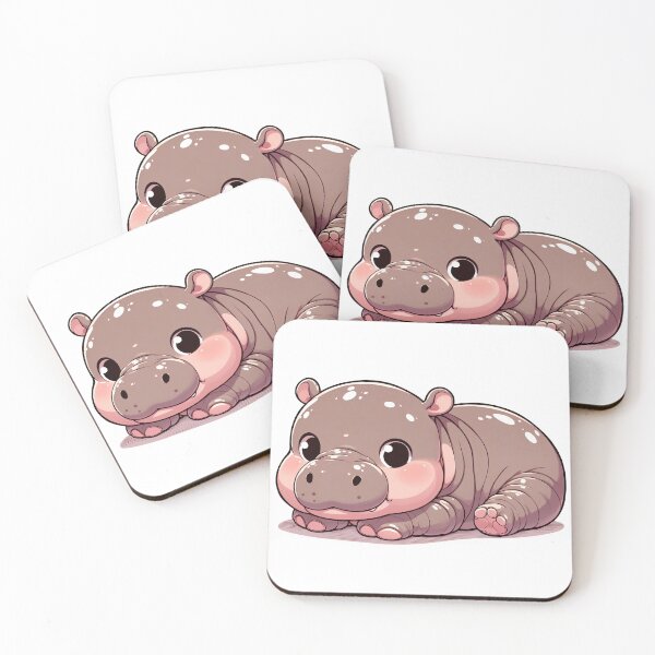 Item preview, A pygmy hippo lies down designed and sold by ChouWorkDesign.