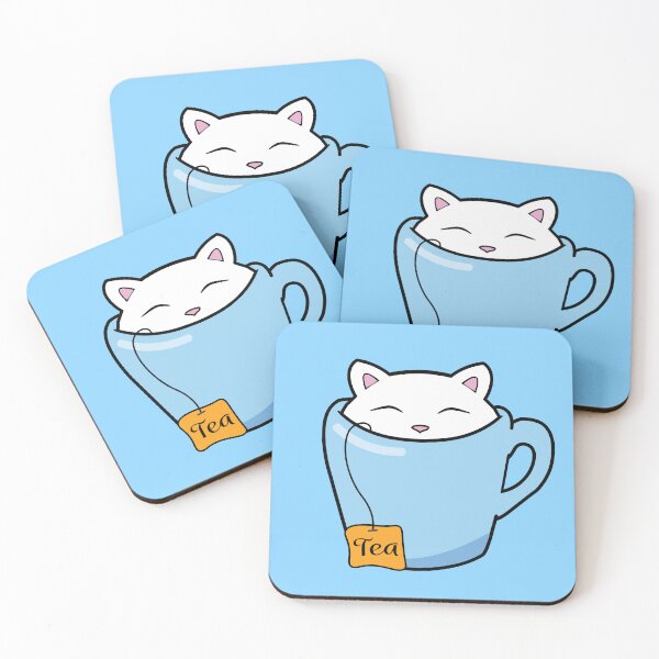 Item preview, Cute little kitten sitting in a blue cup of tea designed and sold by Purr95.
