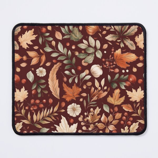 Item preview, Maroon Fall Florals and Leaves Pattern designed and sold by Laceyjae Digital Art.