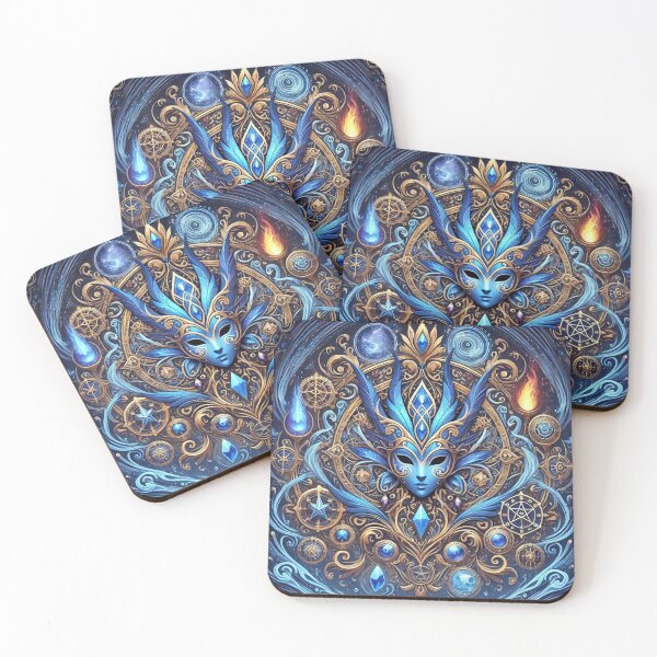 Item preview, FF14 Blue Mage Mask with Arcane Symbols | Final Fantasy XIV Art Print designed and sold by Chocobo Charm Emporium.