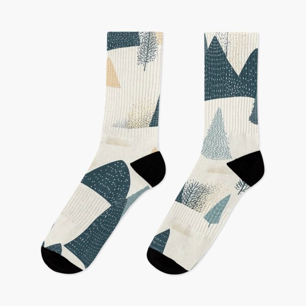 Item preview, Peaceful Winter Mountain Cabin - Minimalist Forest Landscape Pattern designed and sold by Retrocranio.