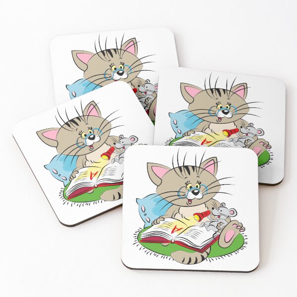Item preview, Cat and mouse reading a book together designed and sold by Ekaterina  Biserova.