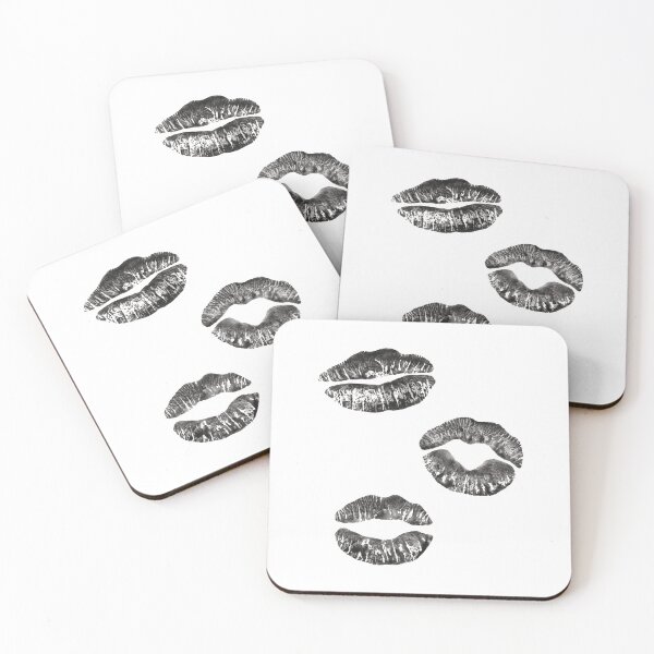 Item preview, Lips Kisses Smooches Pattern 1 - Black Shade and White designed and sold by Daniel Bevis Design.