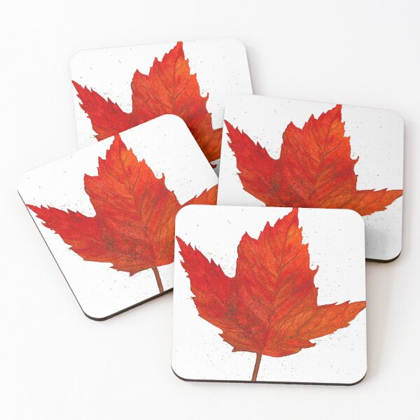 Item preview, Red and Orange Maple Leaf designed and sold by Lisa Neuman Watercolors.