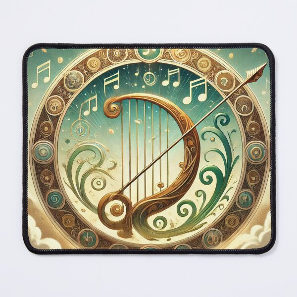 Item preview, FF14 Bard Harp and Musical Notes | Final Fantasy XIV Art Print designed and sold by Chocobo Charm Emporium.