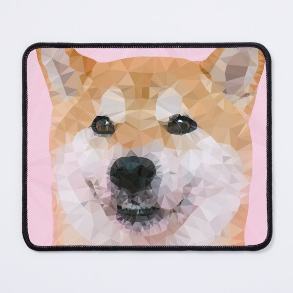 Item preview, Low poly polygon Shiba on pink background designed and sold by FakeInvaders.