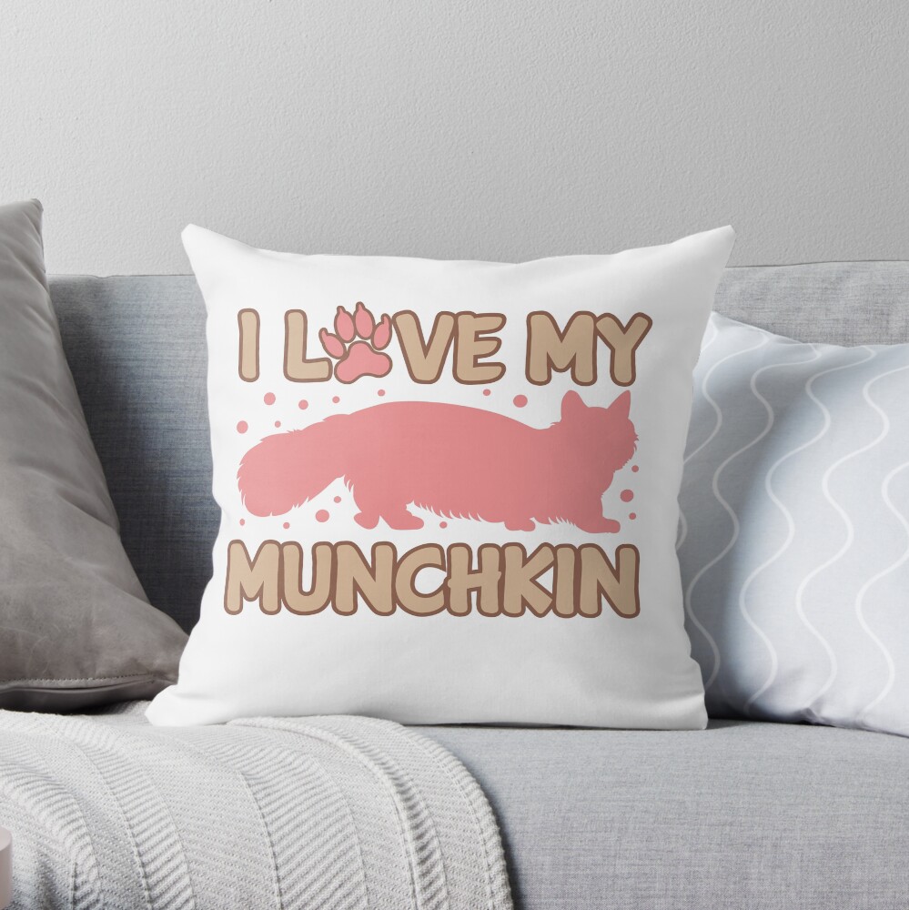 Love My Munchkin Cat Throw Pillow