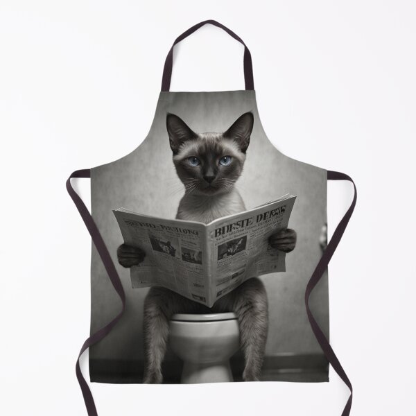 Item preview, Sophisticated Siamese – Cat Reading Newspaper designed and sold by vk09.