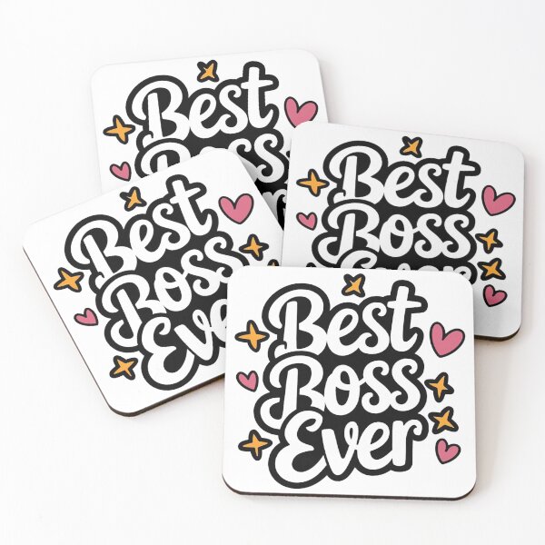 Item preview, Best Boss Ever Typography with Hearts and Stars designed and sold by MonkiFlipp.