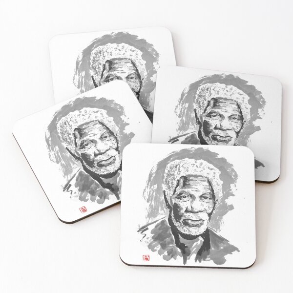 Item preview, Morgan Freeman sumi-e portrait. designed and sold by Mogura.