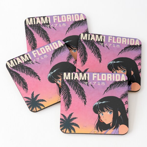 Item preview, Miami Florida USA Retro Anime Girl 80s Vintage Travel designed and sold by Retro-Anime9.