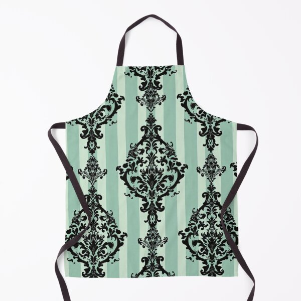 Item preview, Mint Green Stripes With Black Damask designed and sold by DesignsByPrnces.