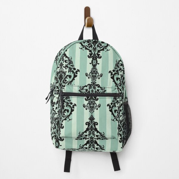 Item preview, Mint Green Stripes With Black Damask designed and sold by DesignsByPrnces.