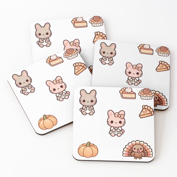 Item preview, COQUETTE AESTHETIC STICKERS THANKSGIVING THEME BUNNIES TURKEY PIE PACK designed and sold by Arts4U.