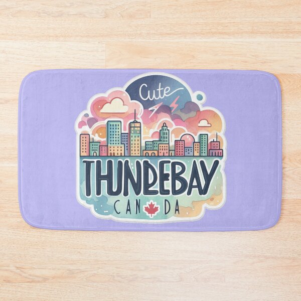 Item preview, Cute Minimalist Thunder Bay Canada Sticker – Bold Groovy Font & Watercolor Skyline,  designed and sold by PaintMeWorld.