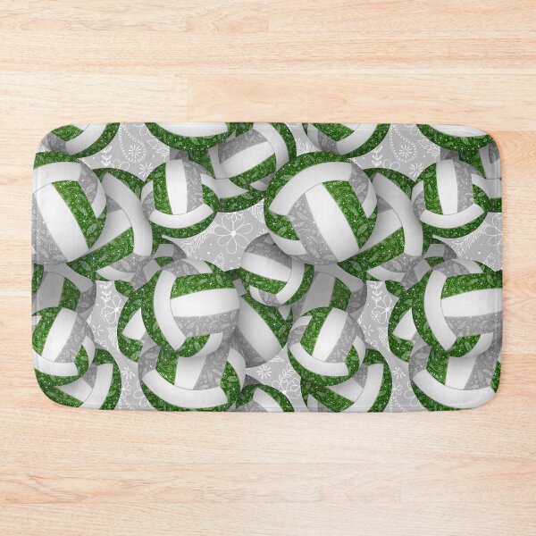 Item preview, Green gray boho floral doodle volleyball designed and sold by katzdzynes.