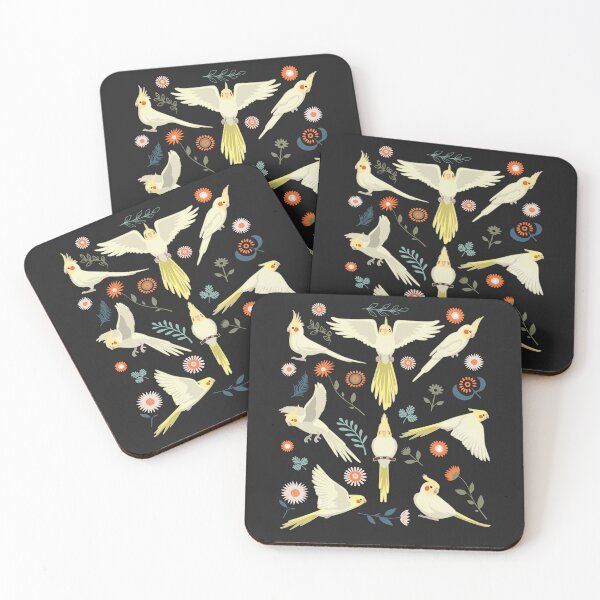 Item preview, Lutino Cockatiel Flowers designed and sold by Clara Hollins.