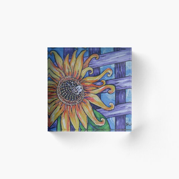 Aperçu de l'œuvre tournesol et treillis créée et vendue par Roxiartwork.