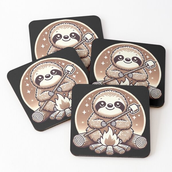 Item preview, Campfire Sloth: Toasting Marshmallows! designed and sold by Linework Studio.
