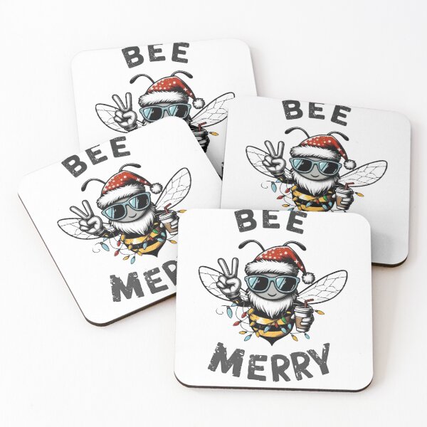 Item preview, Bee Merry PEACE RETRO COFFE HAPPY XMAS Classic T-Shirt designed and sold by inkfluenceart.
