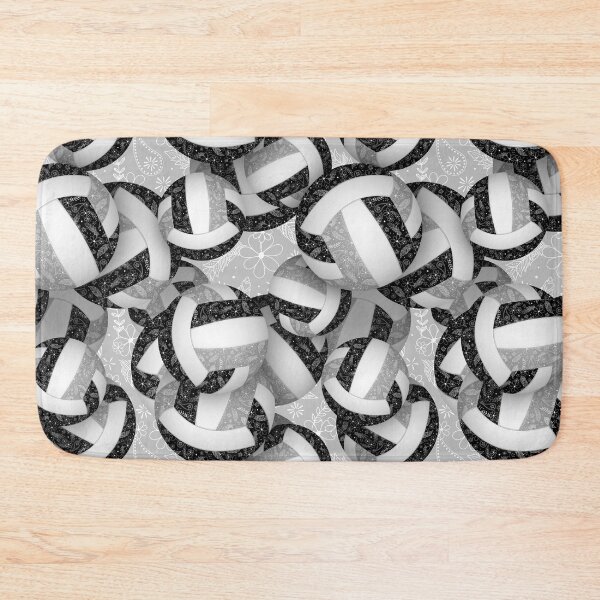 Item preview, Boho feathers paisleys black gray volleyball designed and sold by katzdzynes.