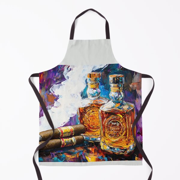 Item preview, Indulge in Elegance with Two Bottles of Whiskey and Cigars Amidst Vibrant Colors Digital Abstract Art designed and sold by OlfactoART Studio.