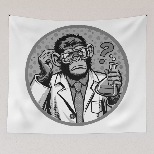 Item preview, Monkey in science designed and sold by Osher-BioArt.