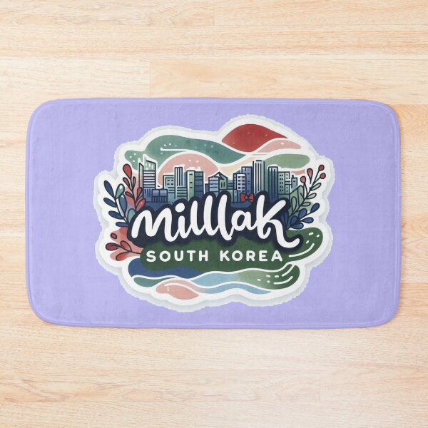 Item preview, Minimalist 3D Sketch of Millak-dong South Korea with Retro Skyline and, designed and sold by PaintMeWorld.