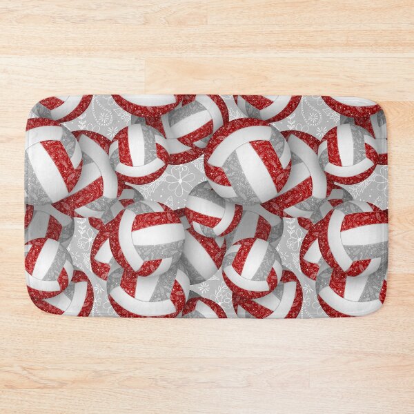 Item preview, Boho feathers paisleys red gray volleyball designed and sold by katzdzynes.