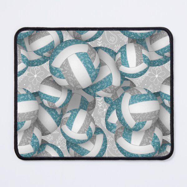 Item preview, Boho feathers paisleys teal gray volleyball designed and sold by katzdzynes.