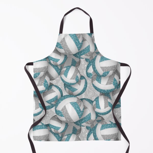 Item preview, Boho feathers paisleys teal gray volleyball designed and sold by katzdzynes.
