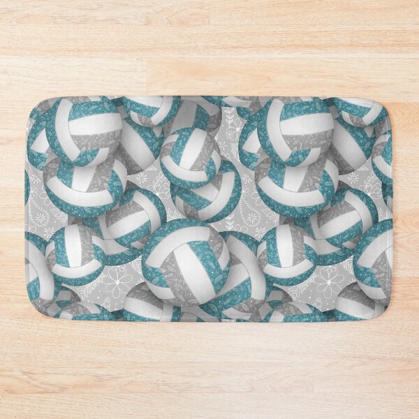 Item preview, Boho feathers paisleys teal gray volleyball designed and sold by katzdzynes.