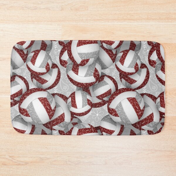 Item preview, Boho feathers paisleys maroon gray volleyball designed and sold by katzdzynes.