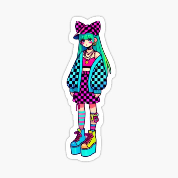 Vista previa del artículo con la obra «ESTÉTICA JAPONESA HARAJUKU COLORIDA ESTILO FEMENINO MODA», diseñado y vendido por Arts4U.