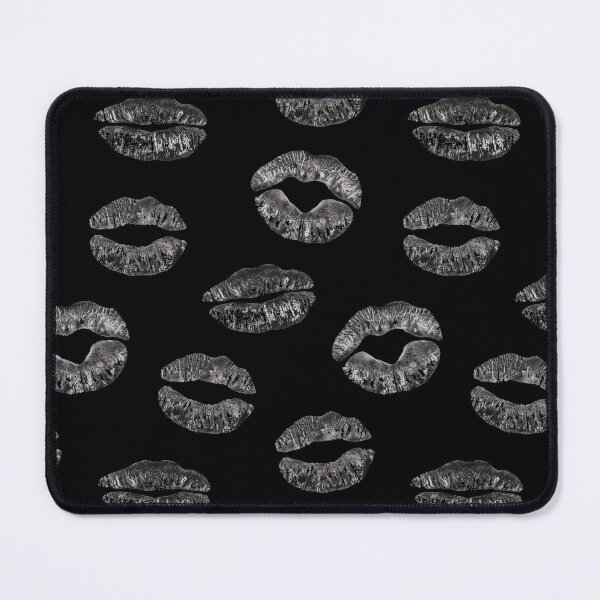 Item preview, Lips Kisses Smooches Pattern 1 - Black Shade and Black designed and sold by Daniel Bevis Design.