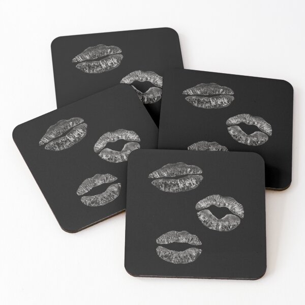 Item preview, Lips Kisses Smooches Pattern 1 - Black Shade and Black designed and sold by Daniel Bevis Design.