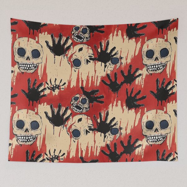 Item preview, Haunted Handprints and Skulls designed and sold by DancingBuddha.
