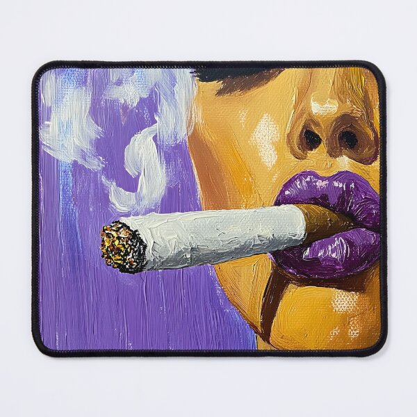 Item preview, Immerse Yourself in the Dreamy Vibe of a Woman with Purple Lipstick and Cigar designed and sold by OlfactoART Studio.