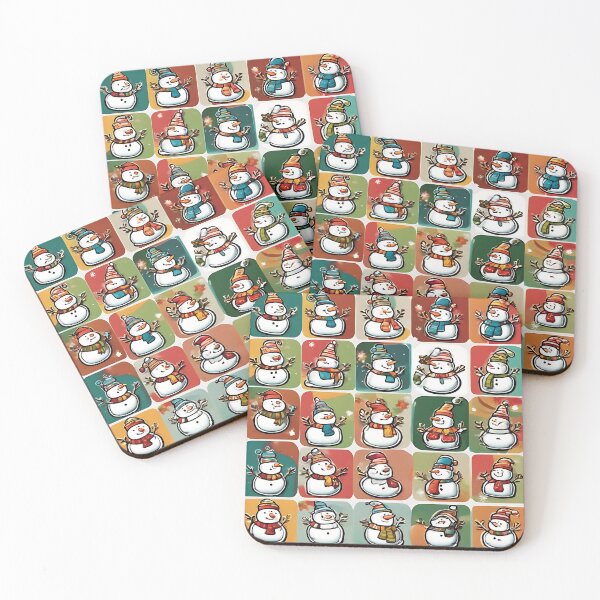 Item preview, Snowman squares designed and sold by Zenvo.