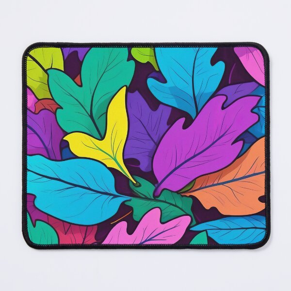 Item preview, Vibrant Multicolour Leaves on Deep Purple Background designed and sold by ArtComixHaven.