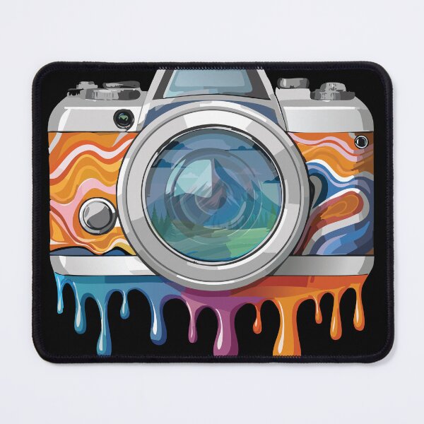 Item preview, Funky camera drip with mountains designed and sold by joshferatu.