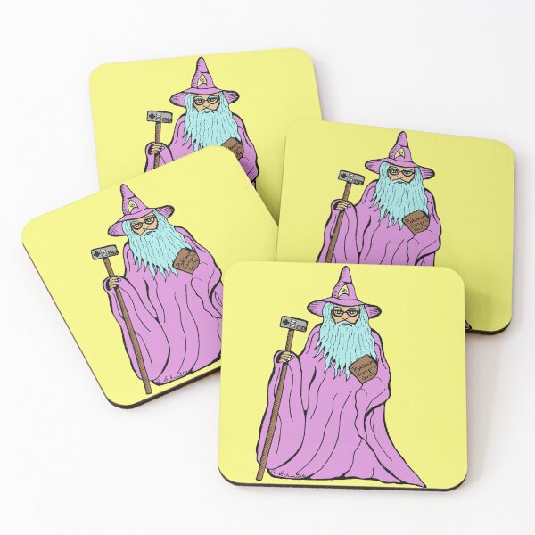 Item preview, Nerdy Wizard Video Game Playing Original Art Illustration designed and sold by Intergalactic Unicorn: Art by Anna Schmidt.