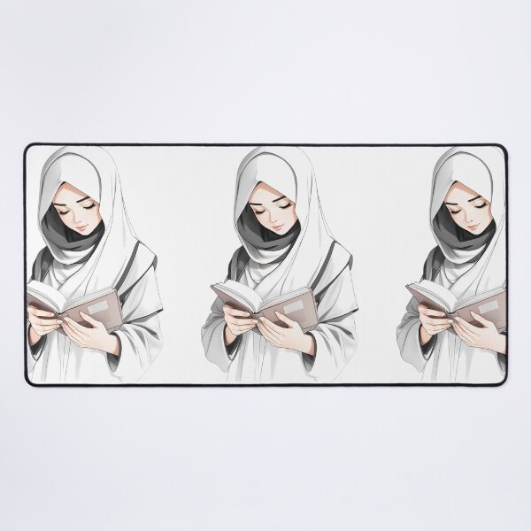 Item preview, Muslim woman reading designed and sold by Noor_Creations.