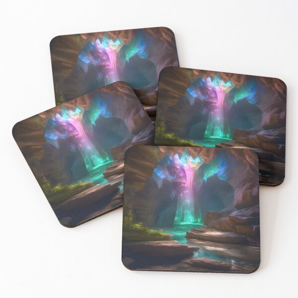 Item preview, Luminous Cascade Grotto - Crystal Caverns Collection designed and sold by SpacePrintss.