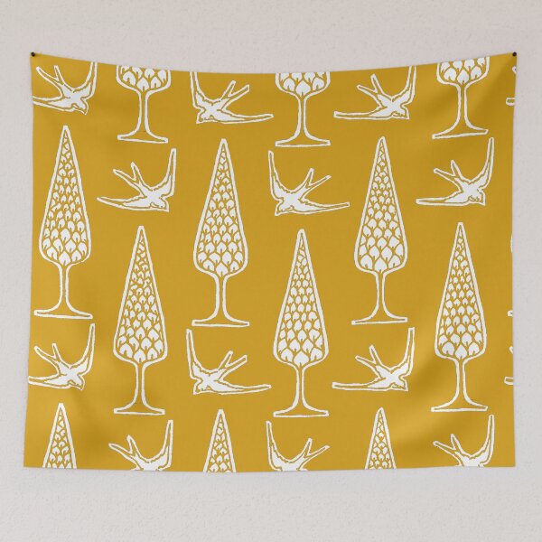 Item preview, Topiary & Birds- Mango yellow designed and sold by HausHatfield.