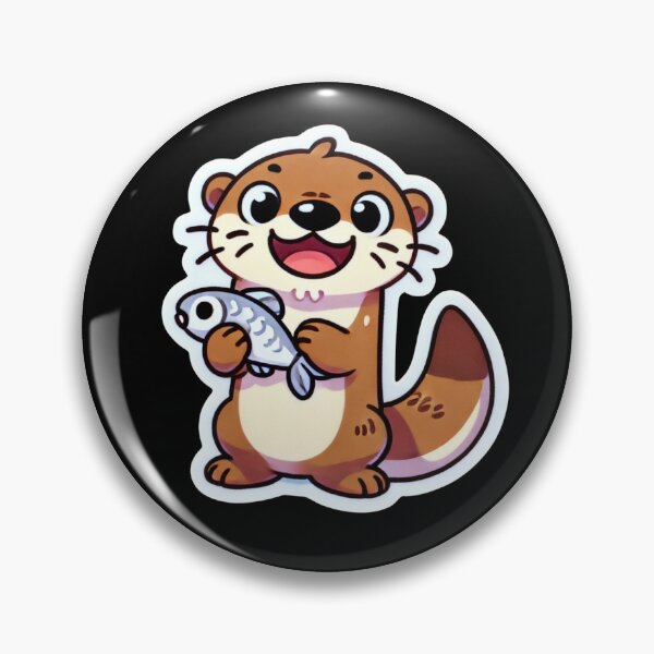 Item preview, Happy Otter with Fish designed and sold by LewpyG.