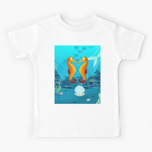 Artikel-Vorschau von Seepferdchen-Grafik-Design mit Seepferdchen-Kuss, designt und verkauft von OnlineTshirtMan.
